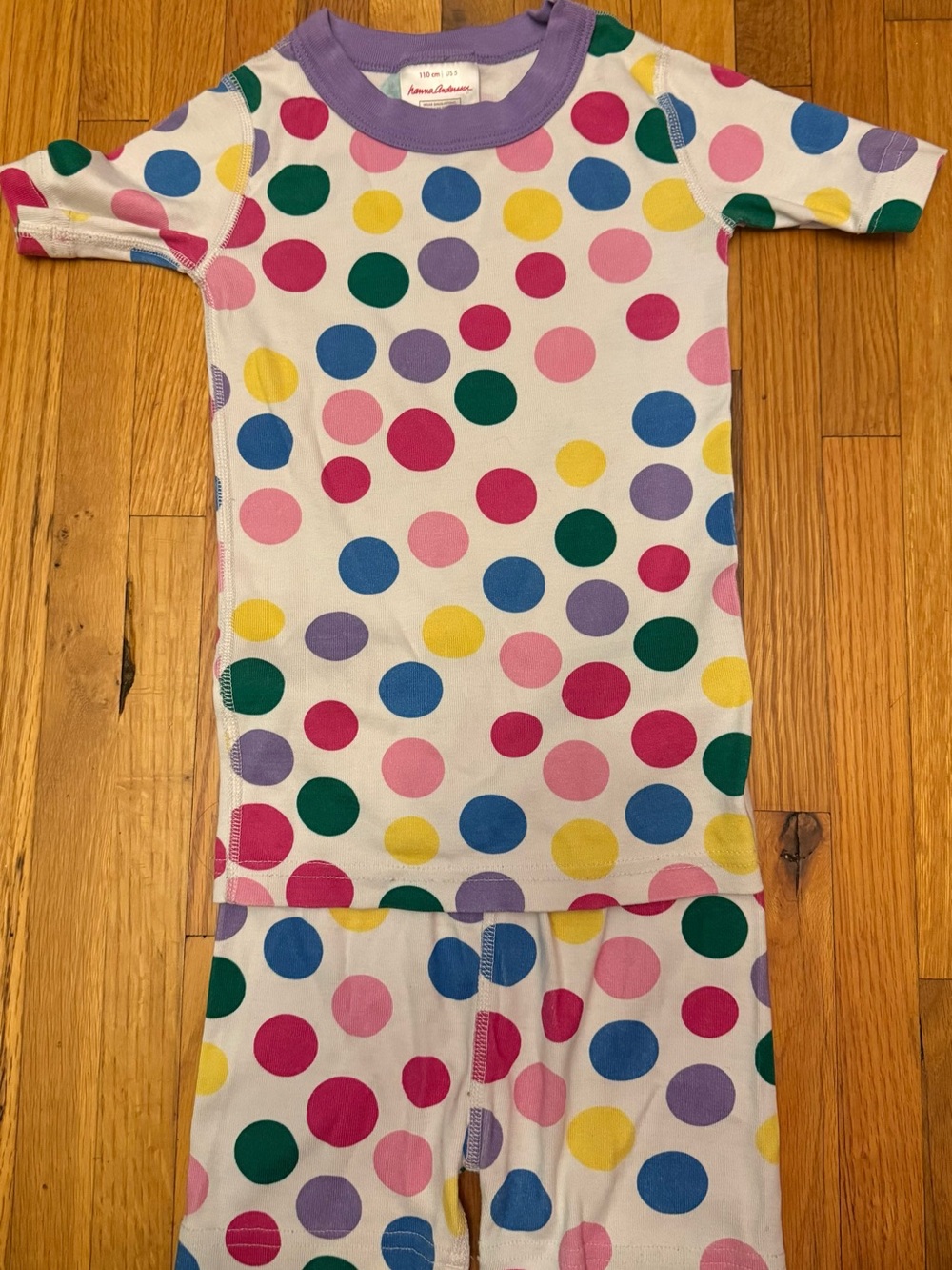 Hanna Andersson White Pajama Set with Multicolor Polka Dots